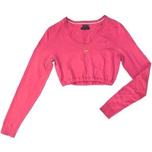 Cropped Pink Long Sleeve Sweater